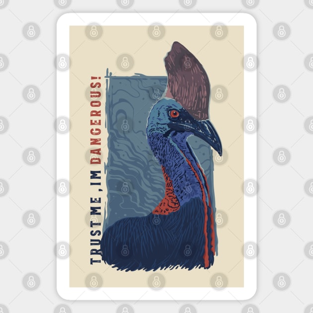 exotic cassowary bird illustration Magnet by Mako Design 